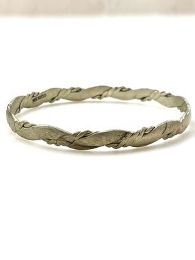 Vintage Silver Twisted Rope Bangle Bracelet Stamped Mexico